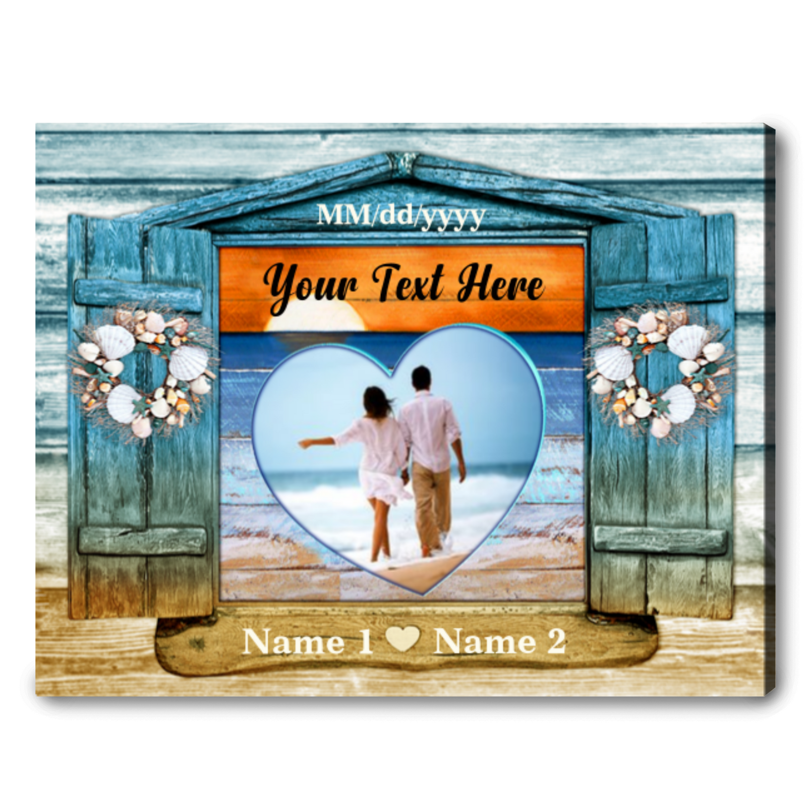 Beach Themed Art Decor Personalized Couple Gift Unique Anniversary Gift Ohcanvas