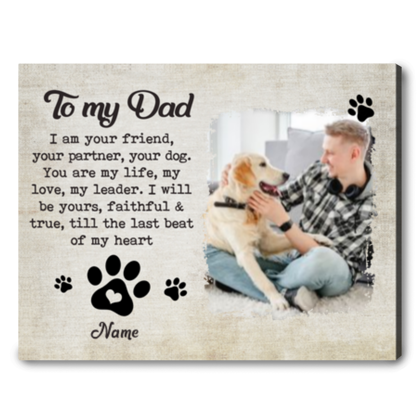 Father's Day Gift Ideas Personalized Gift For Dog Dad Canvas Print
