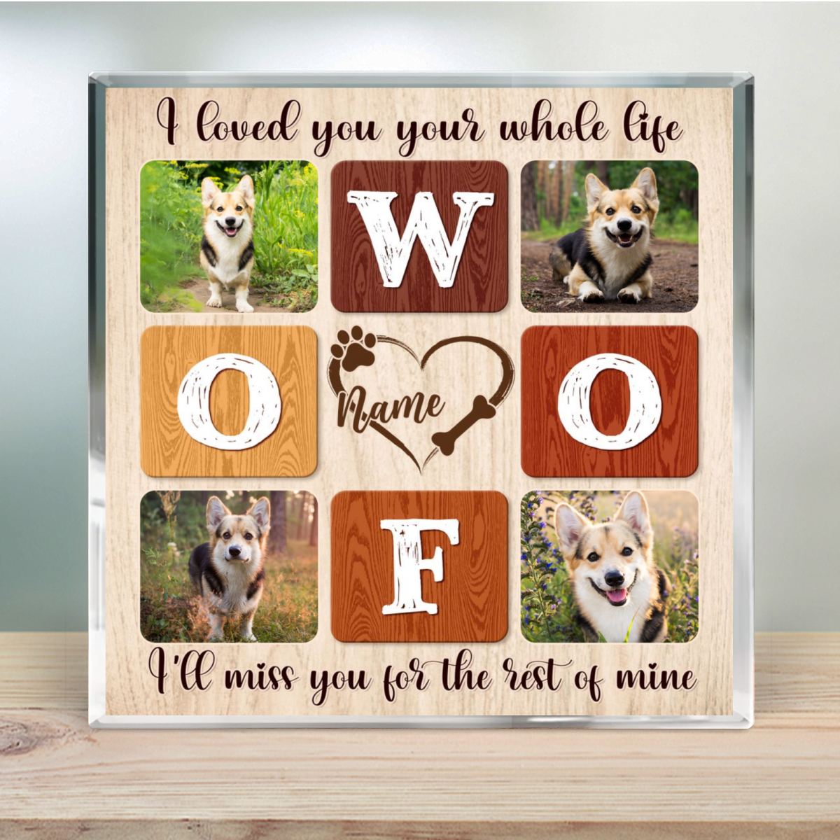 Custom Dog Photo Collage Acrylic Plaque Sympathy Gift For Pet Lovers 
