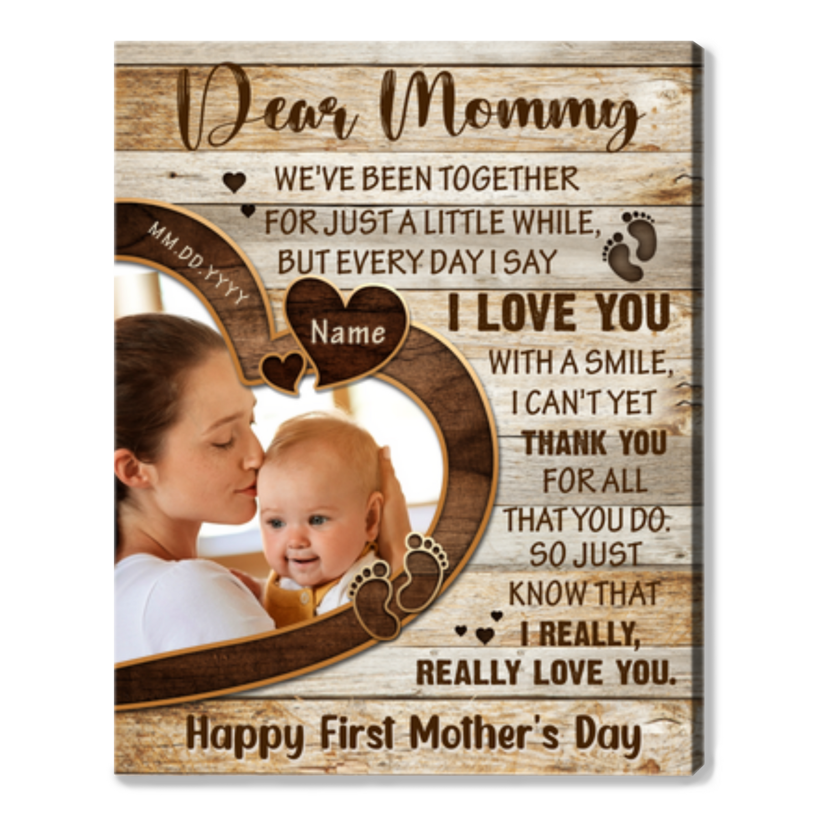 Gift For First Time Mom 1st Mother's Day Canvas Print