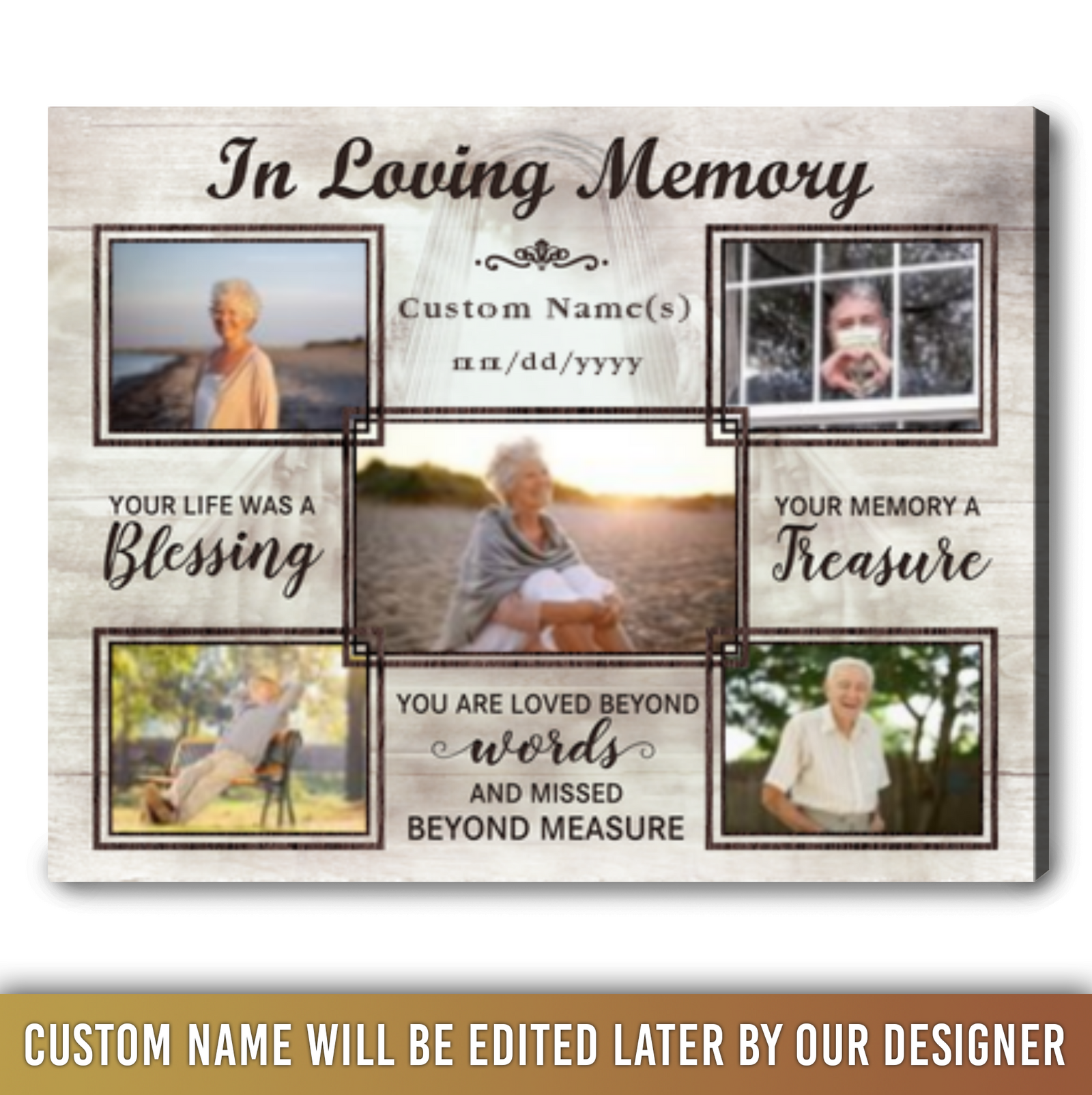 Memorial Photo Gift Ideas Personalized In Loving Memory Gifts Custom Canvas Wall Prints
