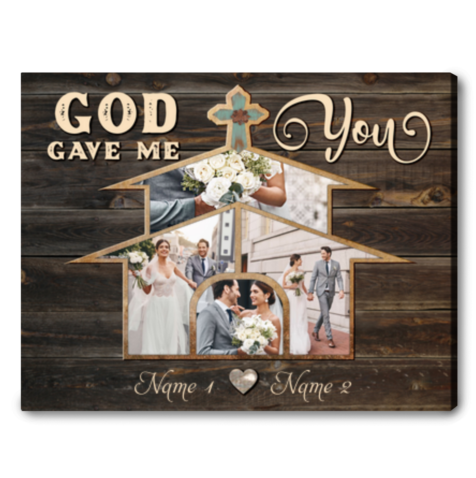 Christian Couples Gift Wedding Gift Idea For Him For Her Personalized Couple Photo Collage Wall Art Decor