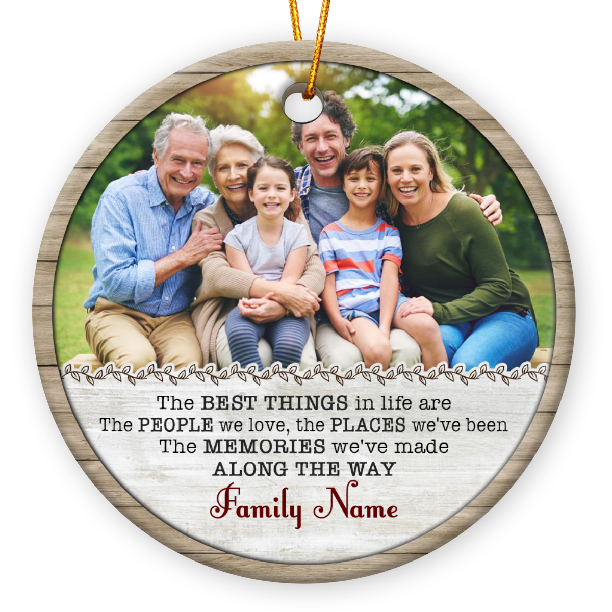 Personalized Family Photo Christmas Ornament Holiday Keepsake
