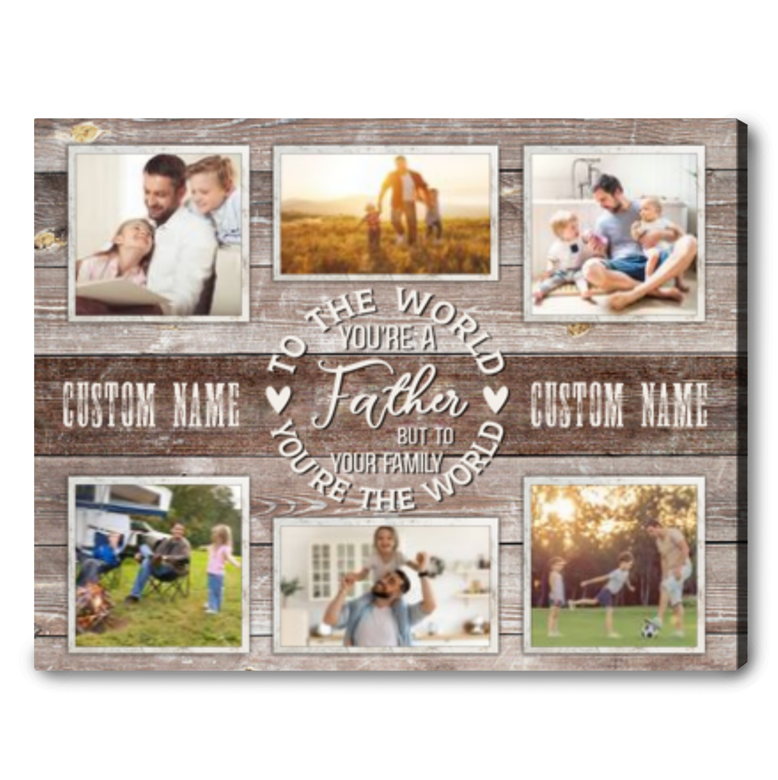Custom Gift For Father's Day Personalized Fathers Day Photo Gift Canvas