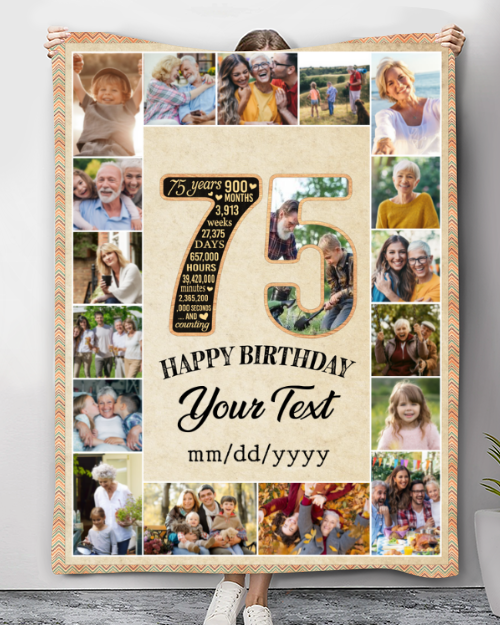 Meaningful Gift Ideas For 75th Birthday For A Man Personalized Throw Blanket