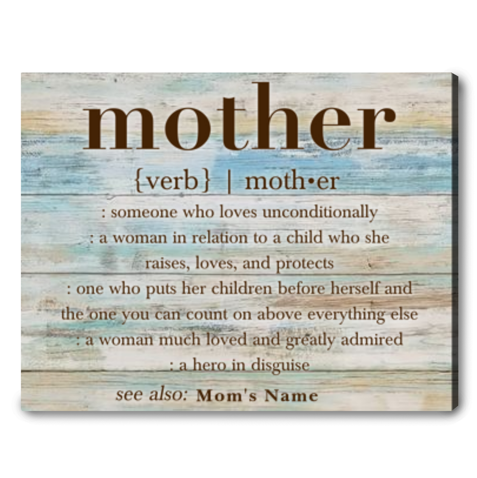 Personalized Mom Gift Mother Definition Canvas Print