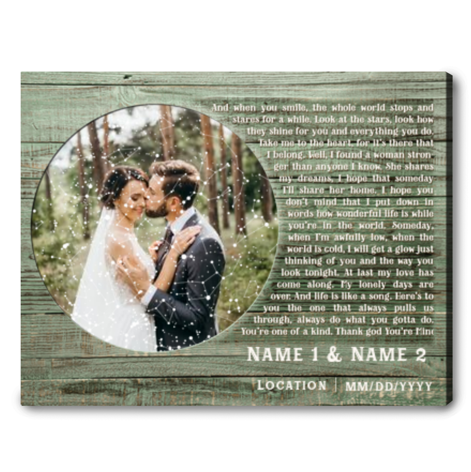 Perfect Wedding Anniversary Gift Custom Star Map Gift Song Lyrics Wall Art Custom 