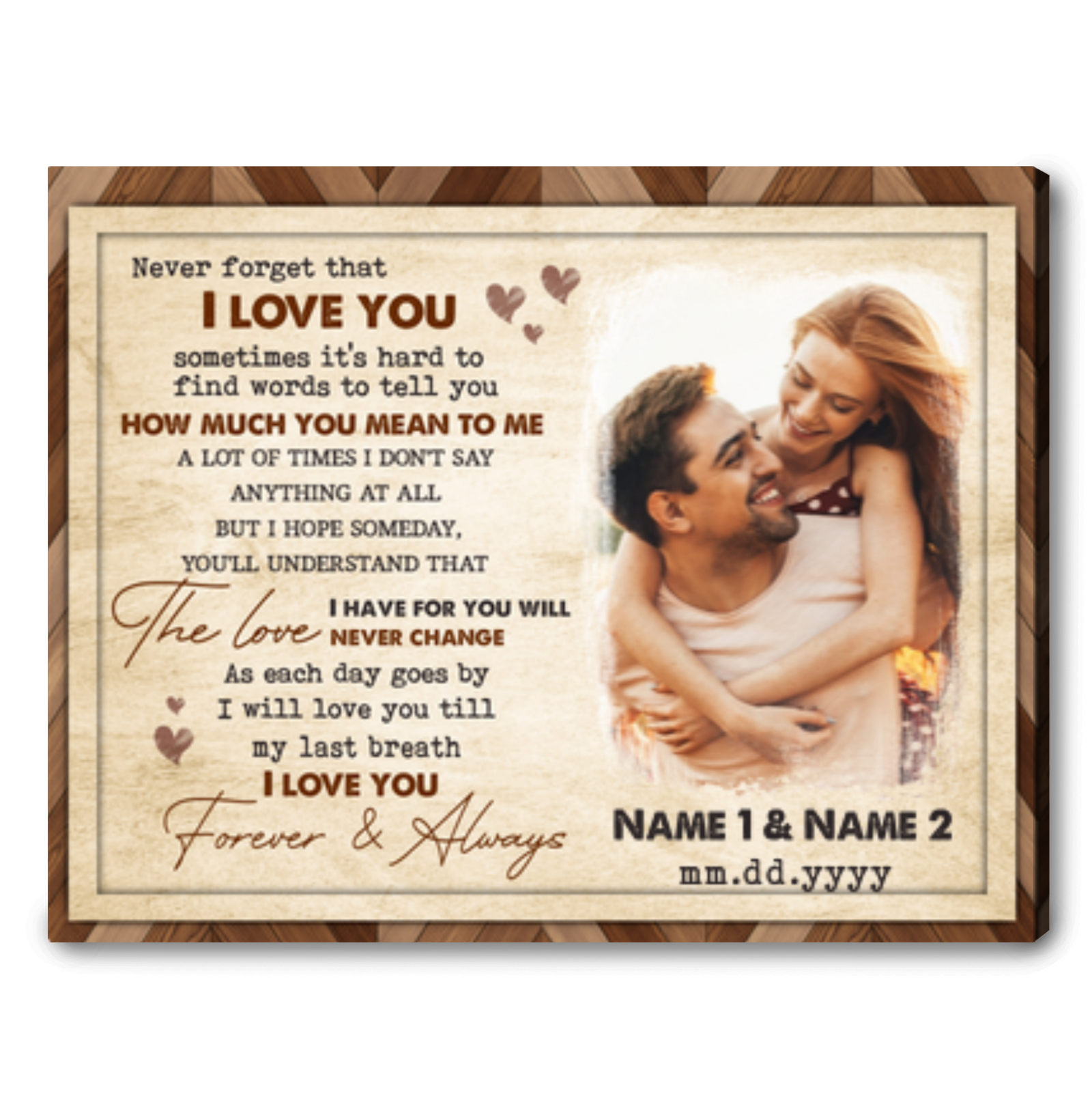 Special Anniversary Gift Custom Couple Wedding Canvas Print