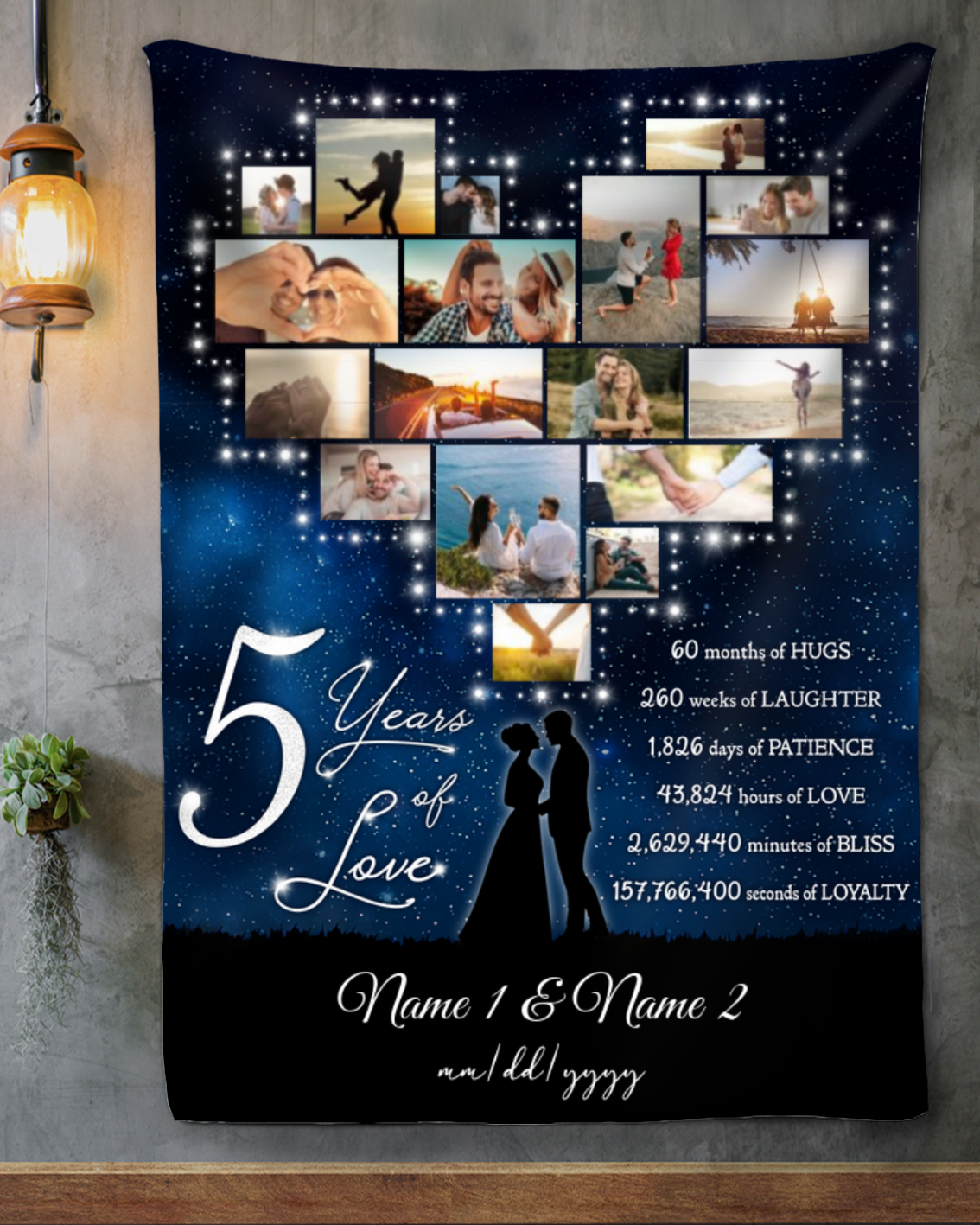 Personalized Anniversary Gift Custom Couple Photo Gift Personalized Blanket