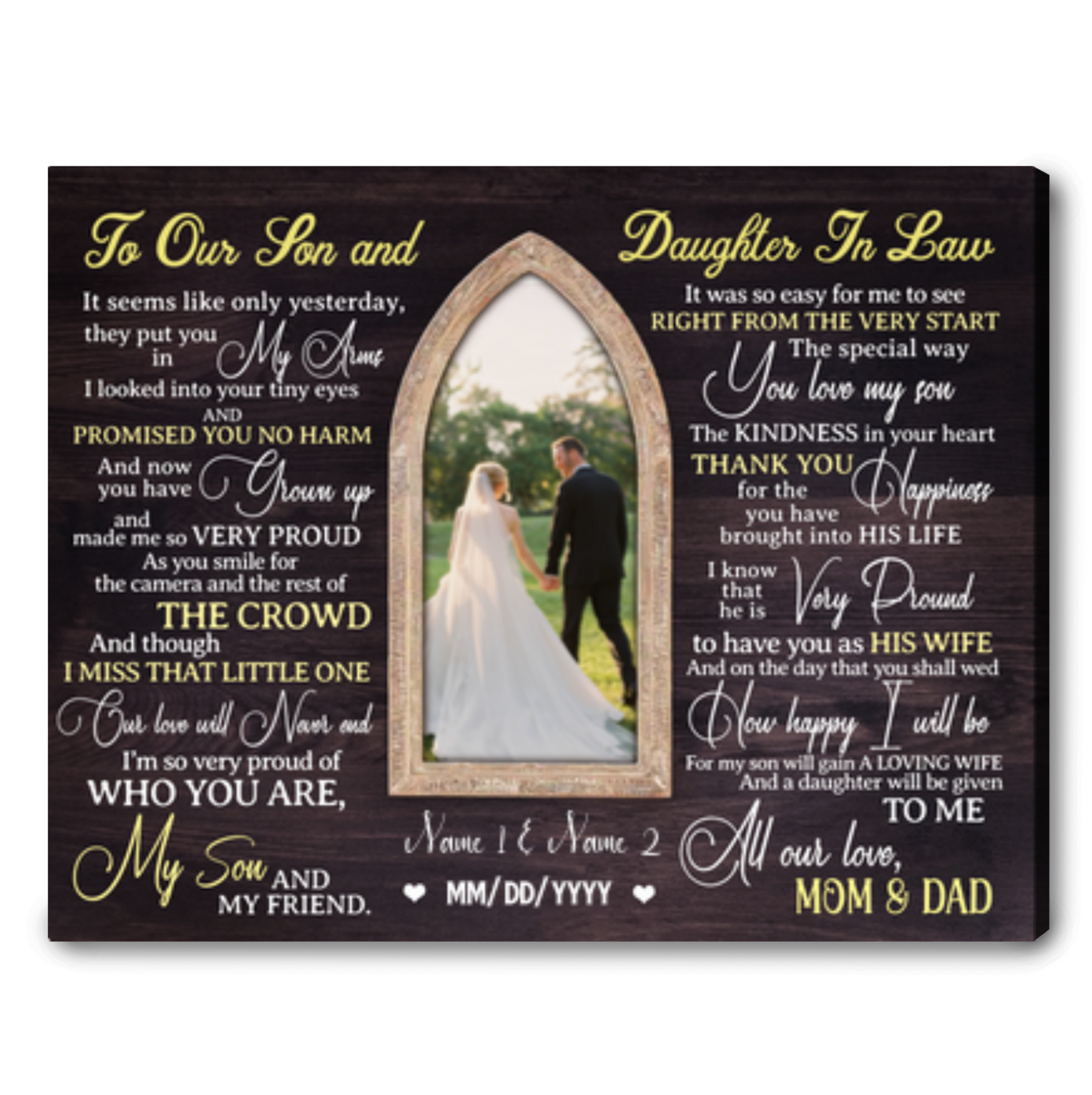 Personalized Gift For Son And Daughter In Law On Wedding Day Best Wedding Gift For Son