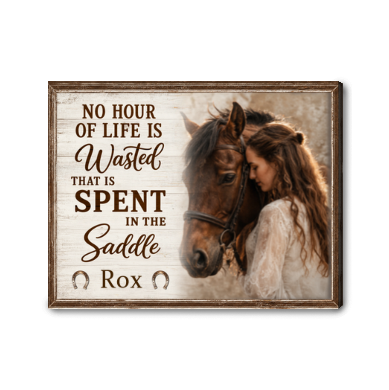 Horse Girl Personalized Canvas Print Custom Name Equestrian Quote Gift For Horse Lovers