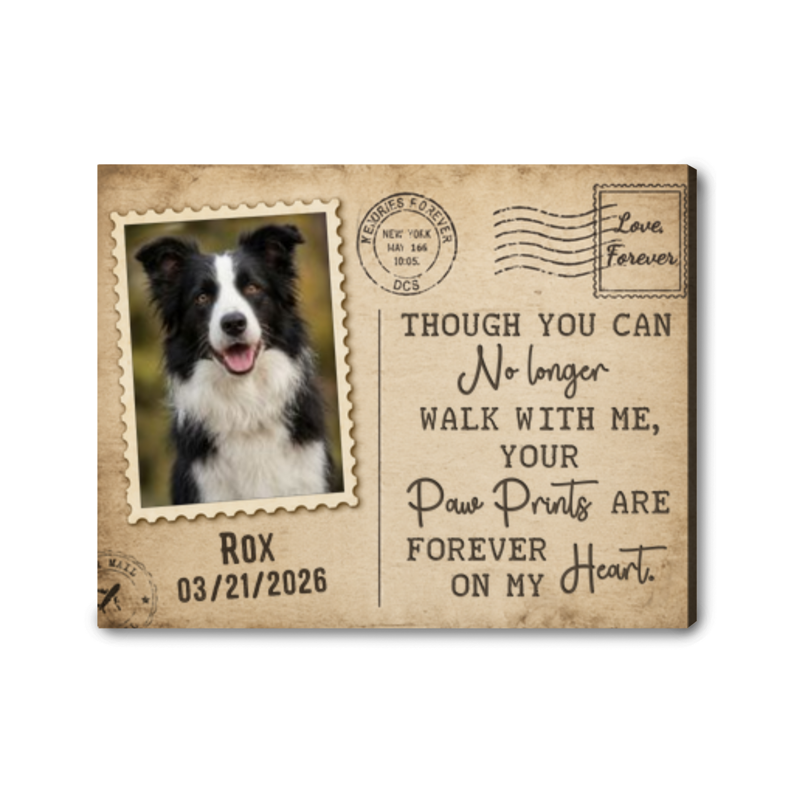Personalized Pet Memorial Canvas Custom Dog Photo Remembrance Gift