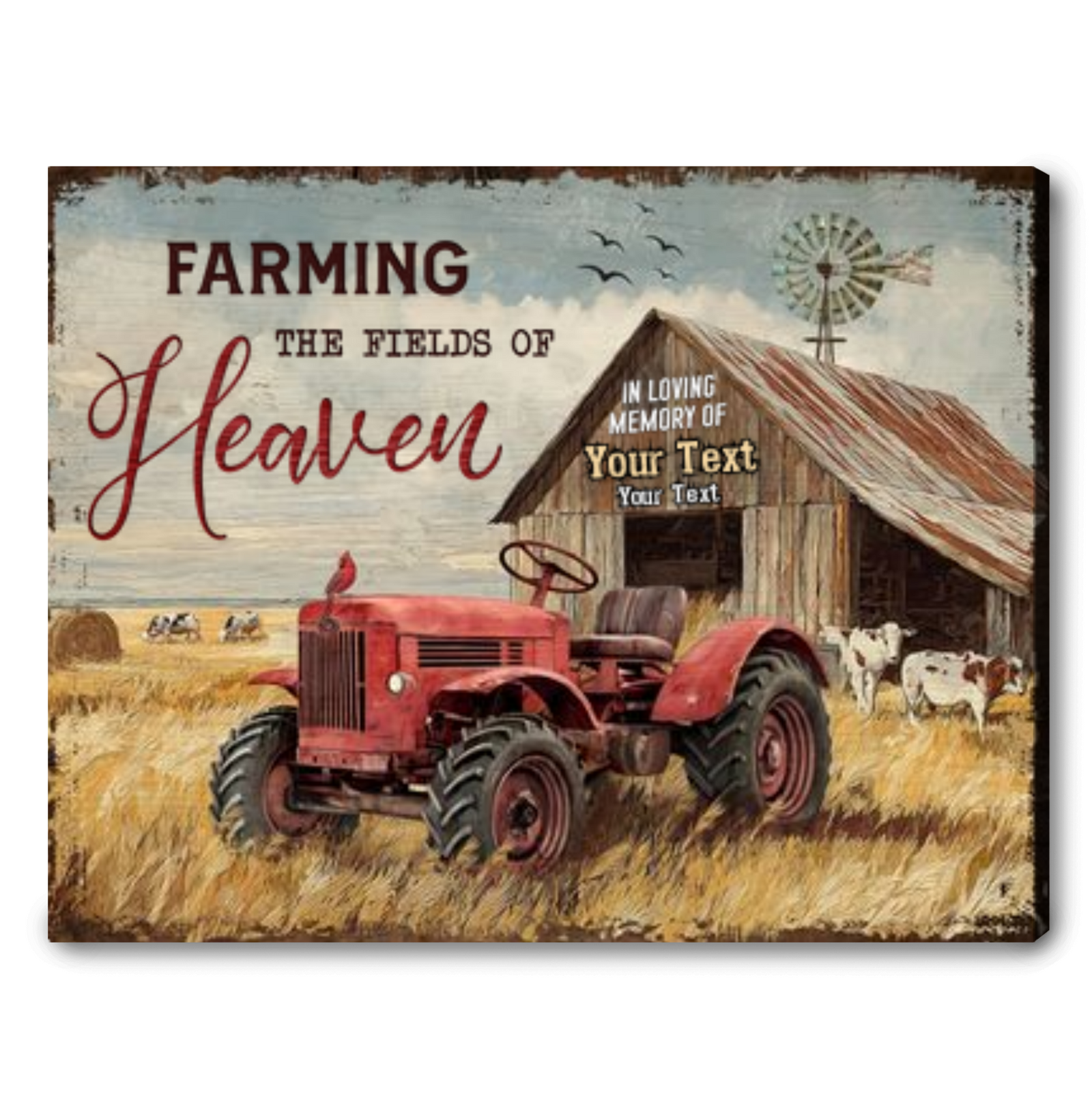 Farming The Fields of Heaven – Personalized Memorial Canvas Gifts For Loss of Loved One
