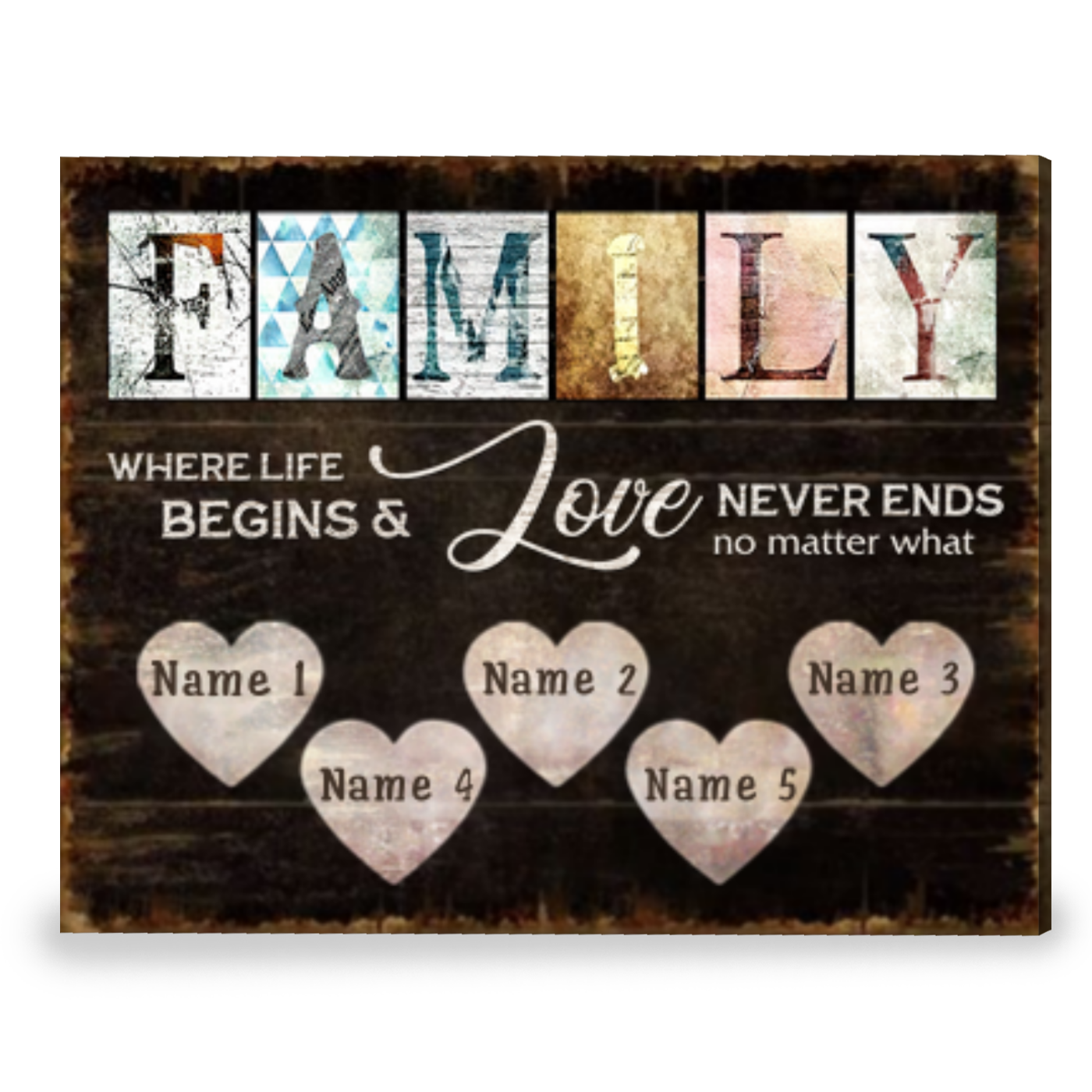 Personalized Family Gift Rustic Farmhouse Wall Decor Canvas Print