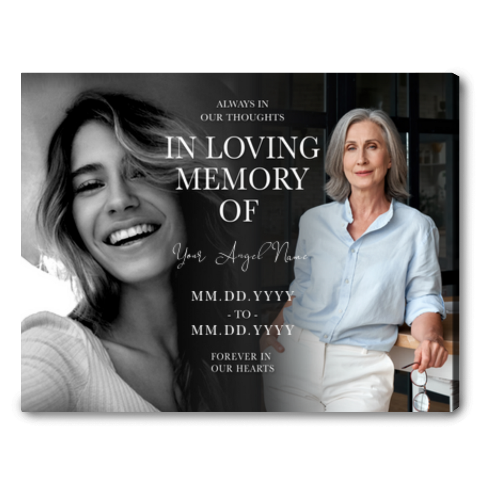 Unique Memorial Gift For Loved One Custom Photo Canvas Wall Art