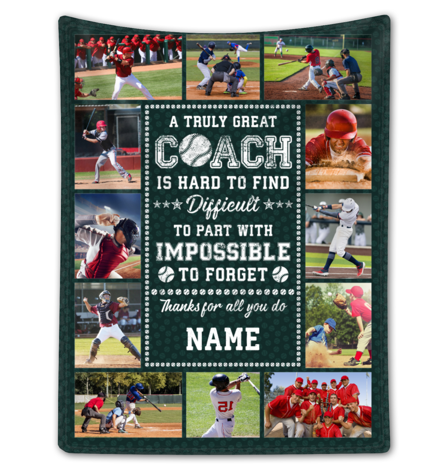 Custom Appreciation Baseball Coach Blanket Unique Thank You Coach Gift