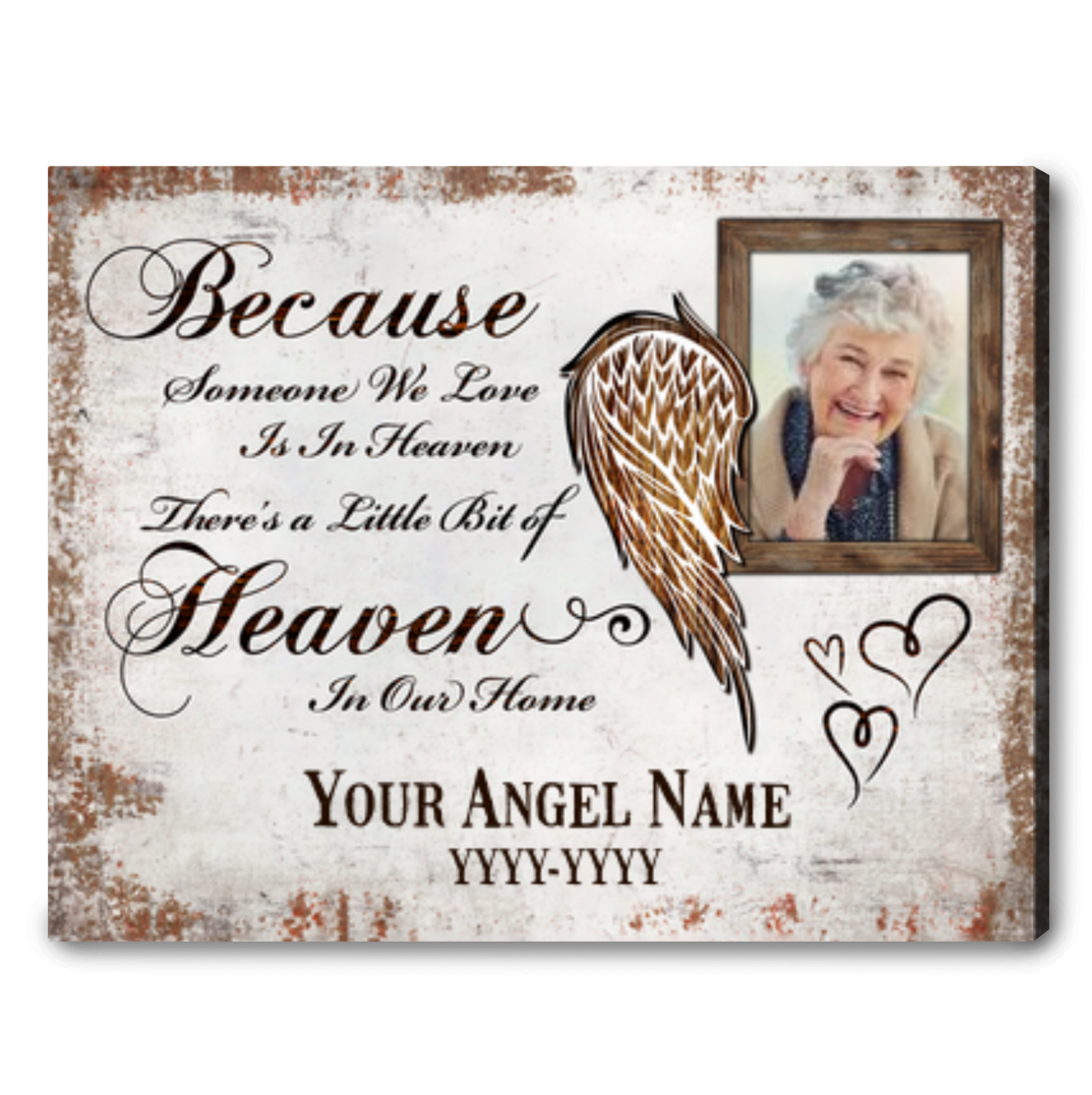Personalized Sympathy Photo Gift Idea Unique Memorial Canvas Print