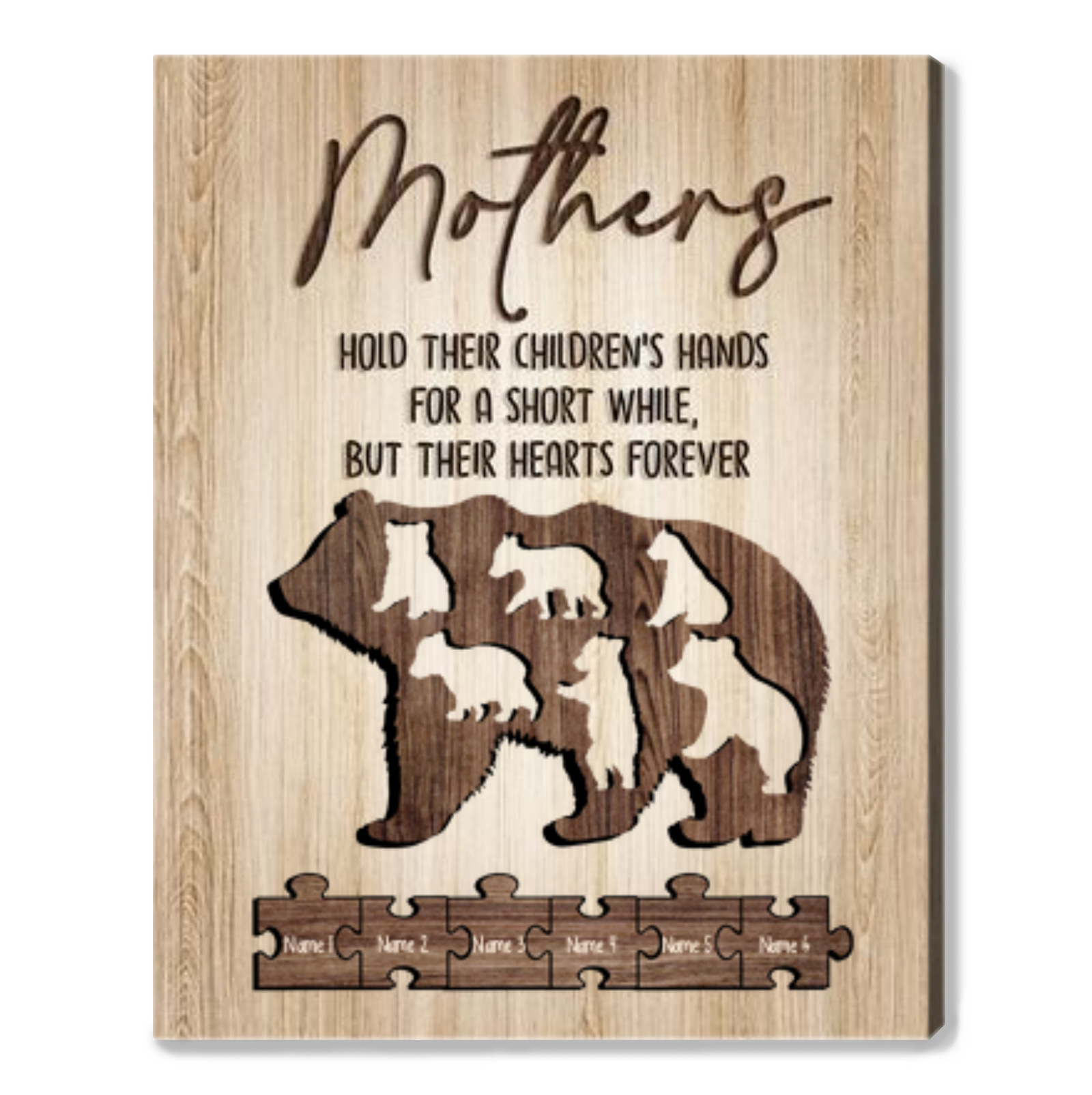 Mama Bear Mothers Day Gift Custom Names Canvas Print