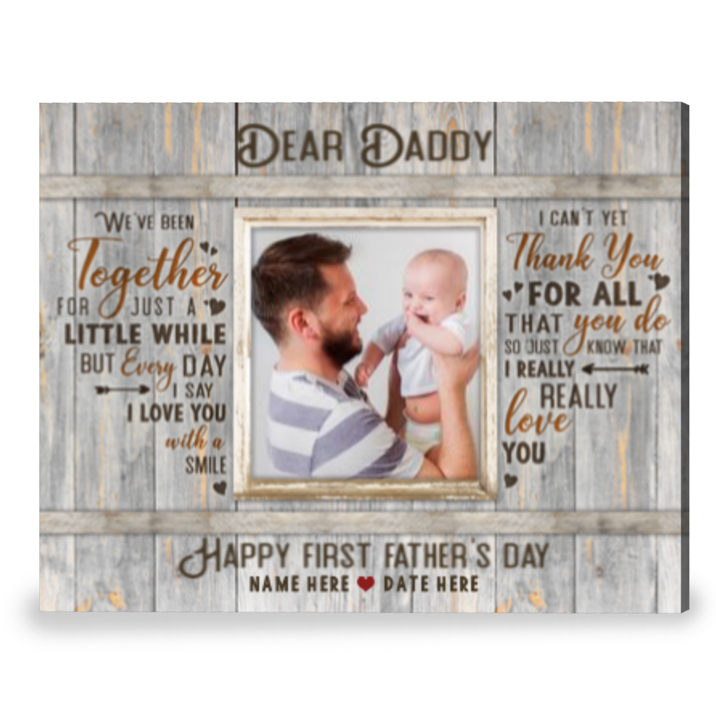 First Time Father's Day Gift Gift For First Time Dad Canvas Print