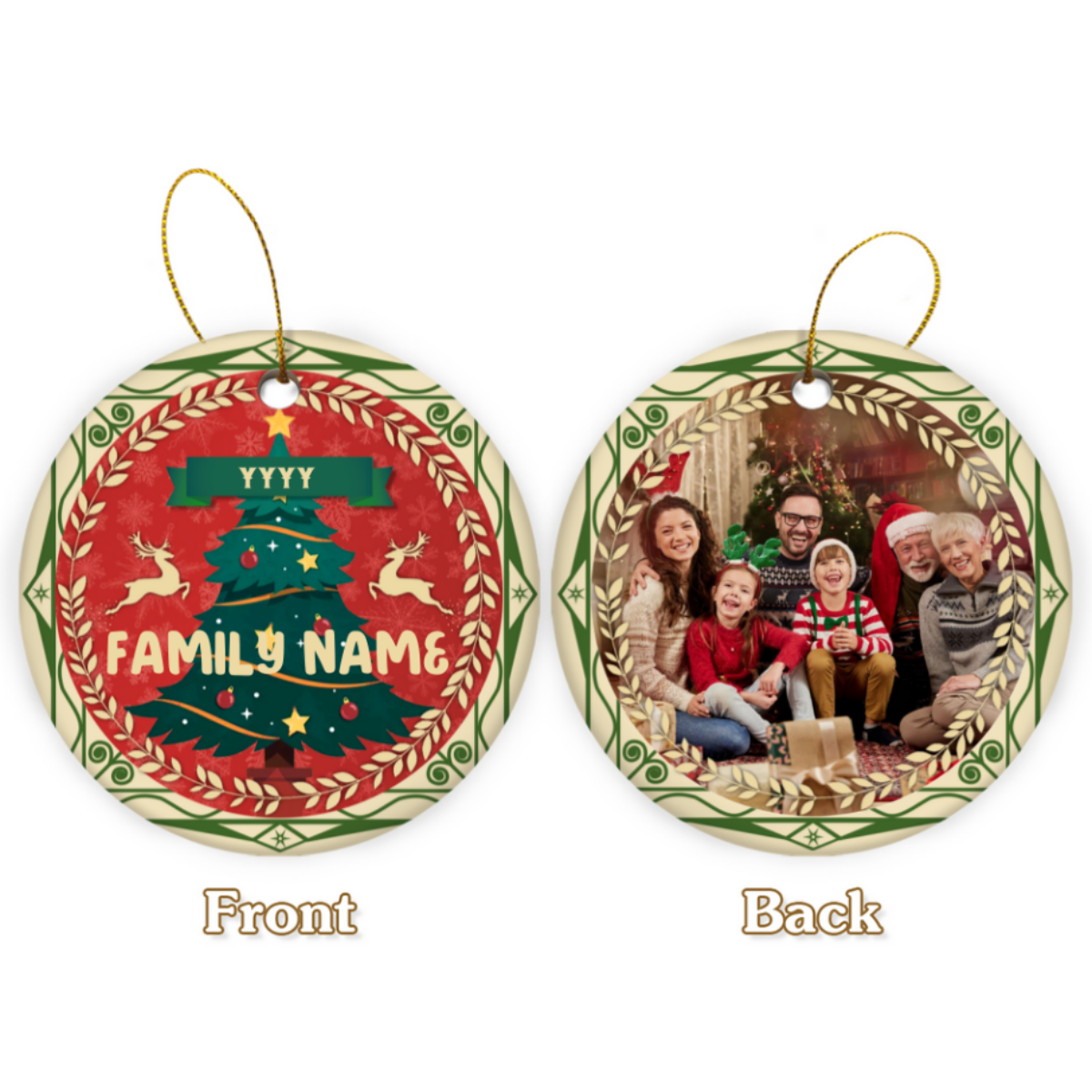 Personalized Family Reunion Photo Ornament Christmas Family Ceramic Ornament 