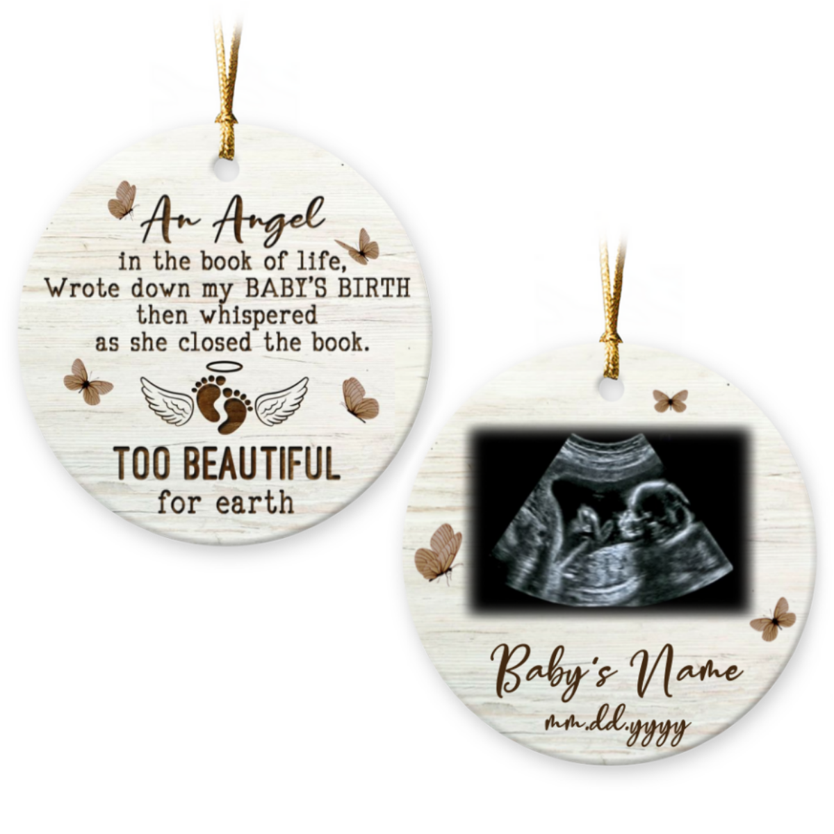 Customized Miscarriage Baby Memorial Ornament Infant Loss Gift