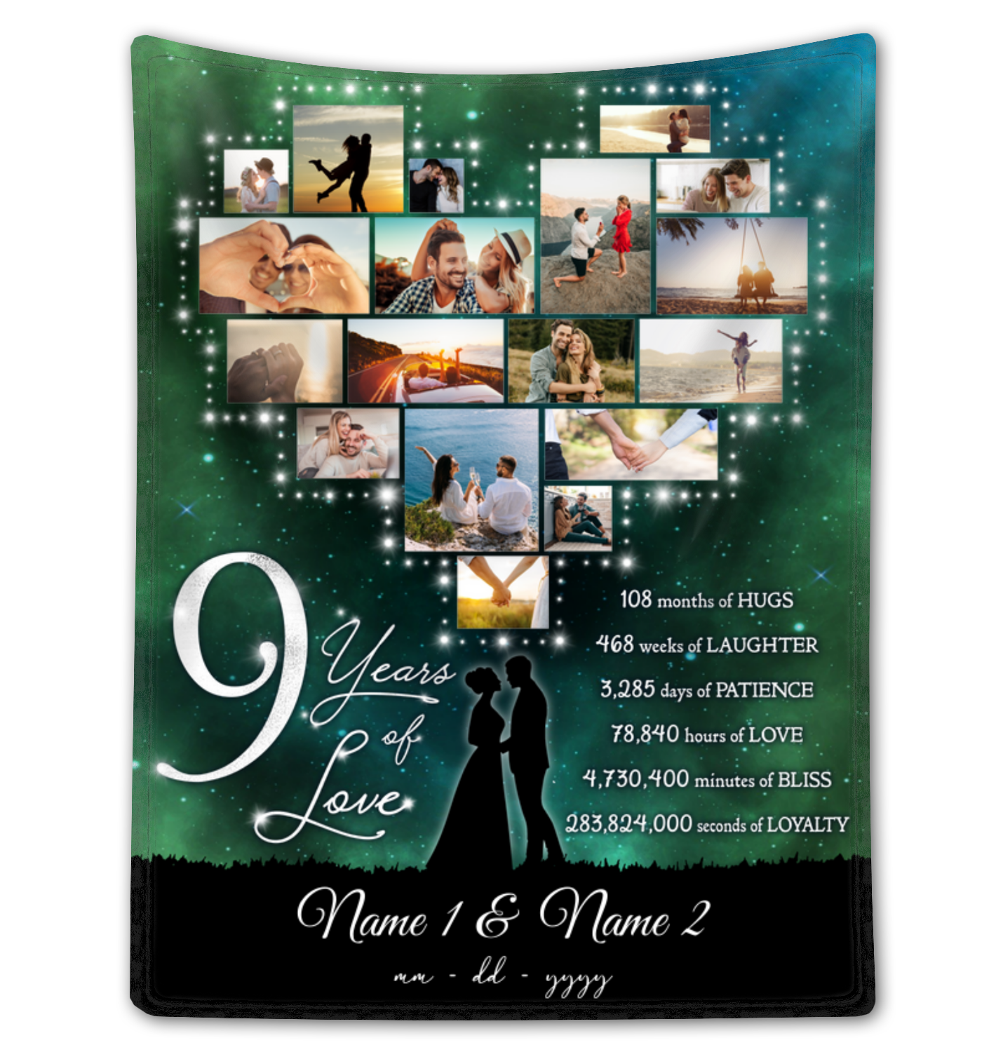 Custom 9th Anniversary Blanket For Couple Unique 9 Years Of Love Gift Ideas
