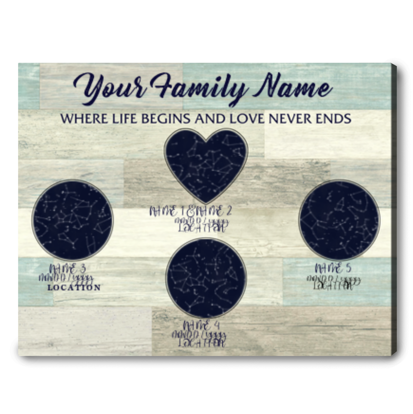 Custom Sky Maps Canvas Print Personalized Family Gift Ideas 