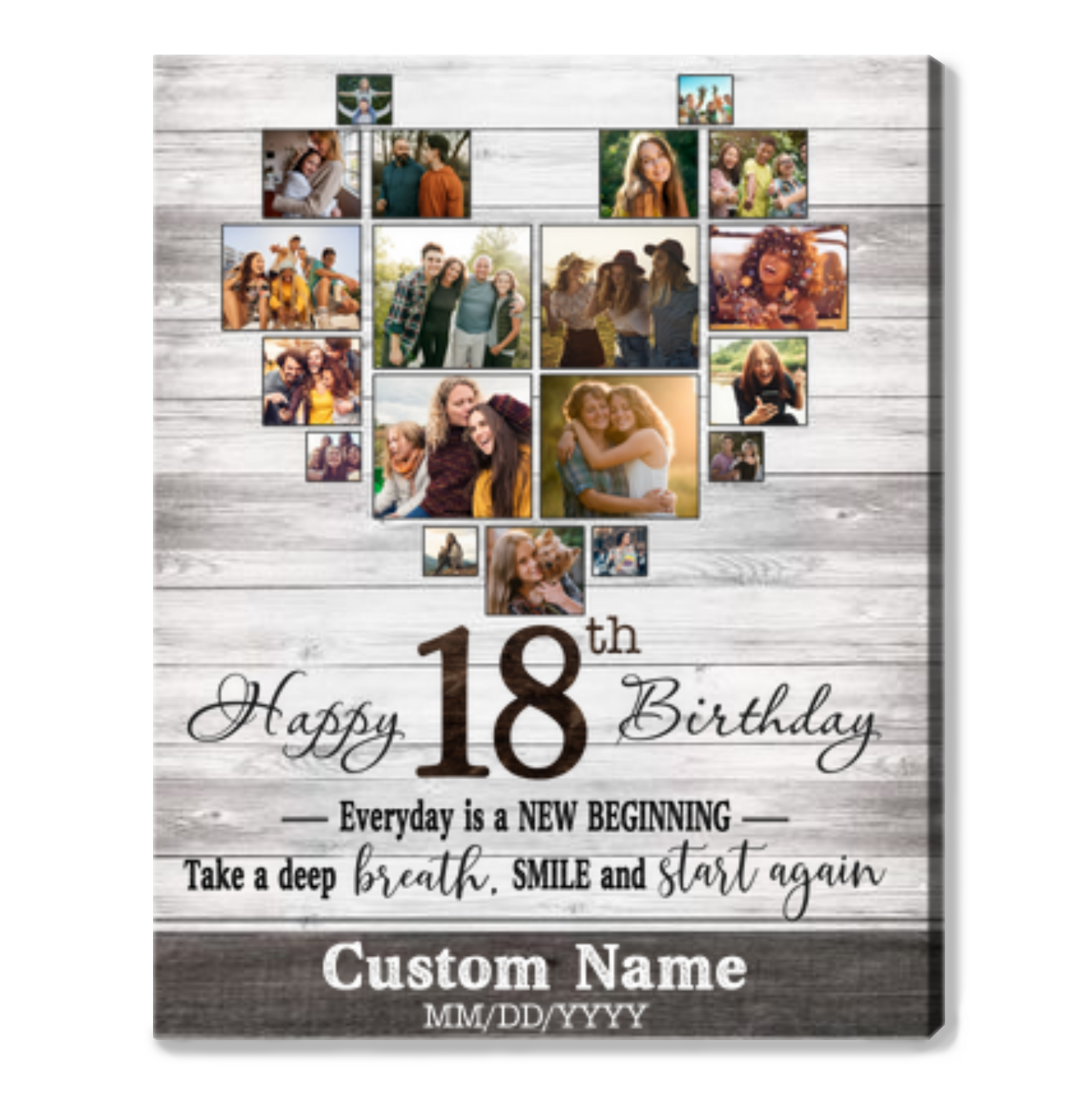 Personalized 18th Birthday Gift Idea Photo Canvas Print For 18th Birthday