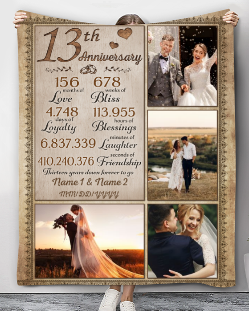 Best Gift For Anniversary Personalized Photo BLanket For Marriaged Couple