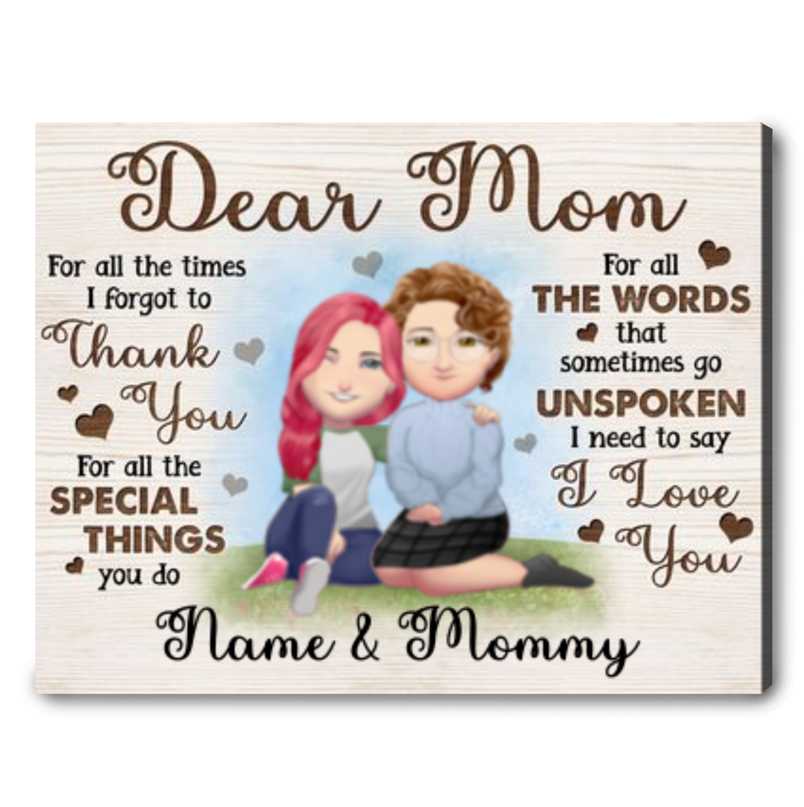 Custom Meaningful Mother's Day Canvas Birthday Gift To Mom From Daughter