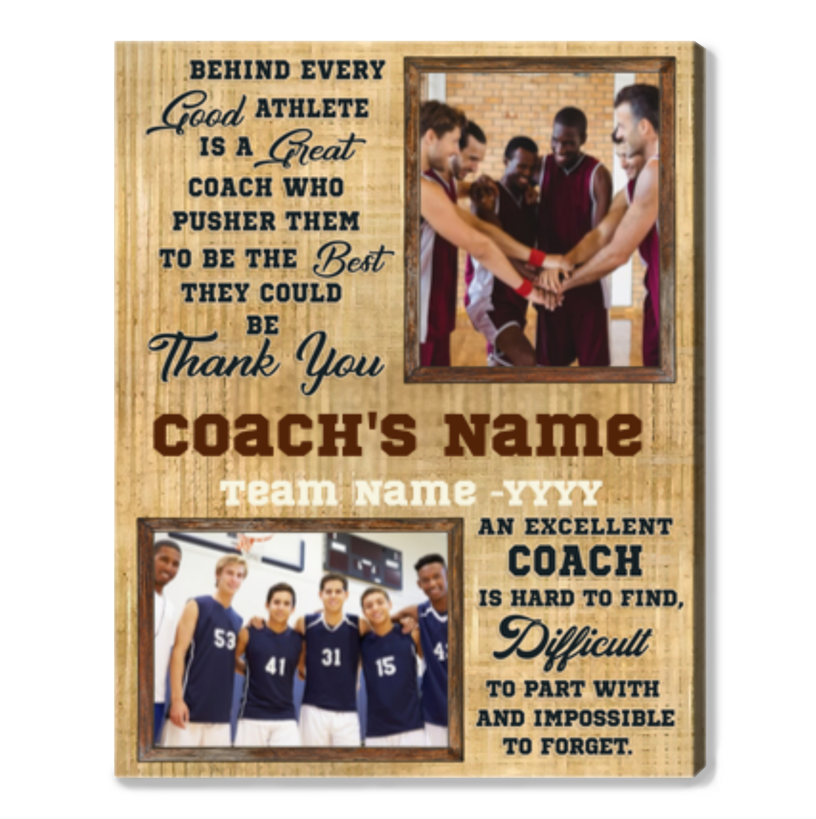 Custom Thank You Coach Canvas Print Gift Idea For Coach From Team