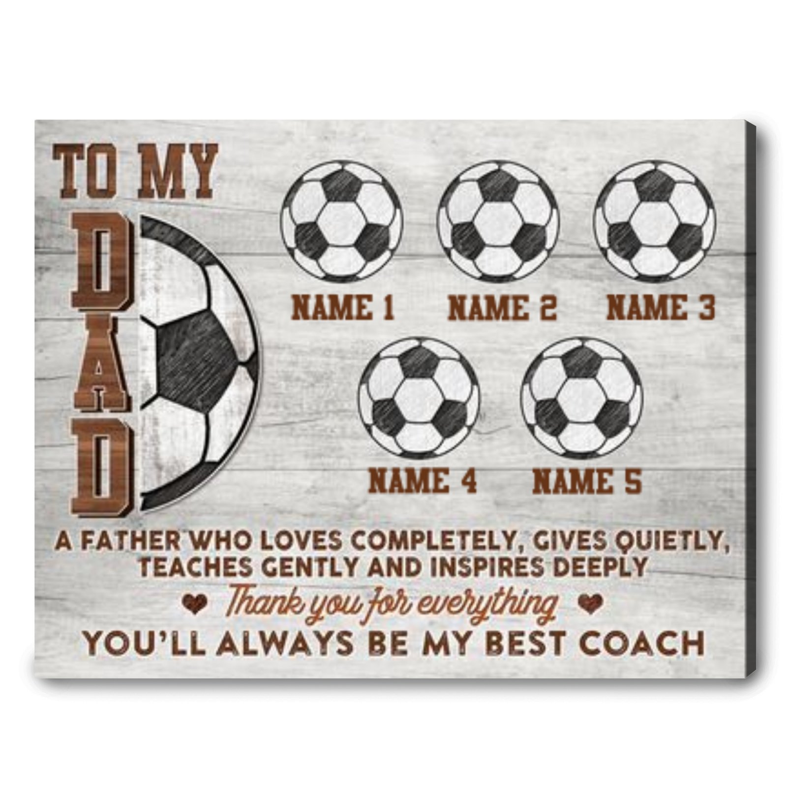 Custom Soccer Father’s Day Gift Dad Who Loves Soccer Canvas Print