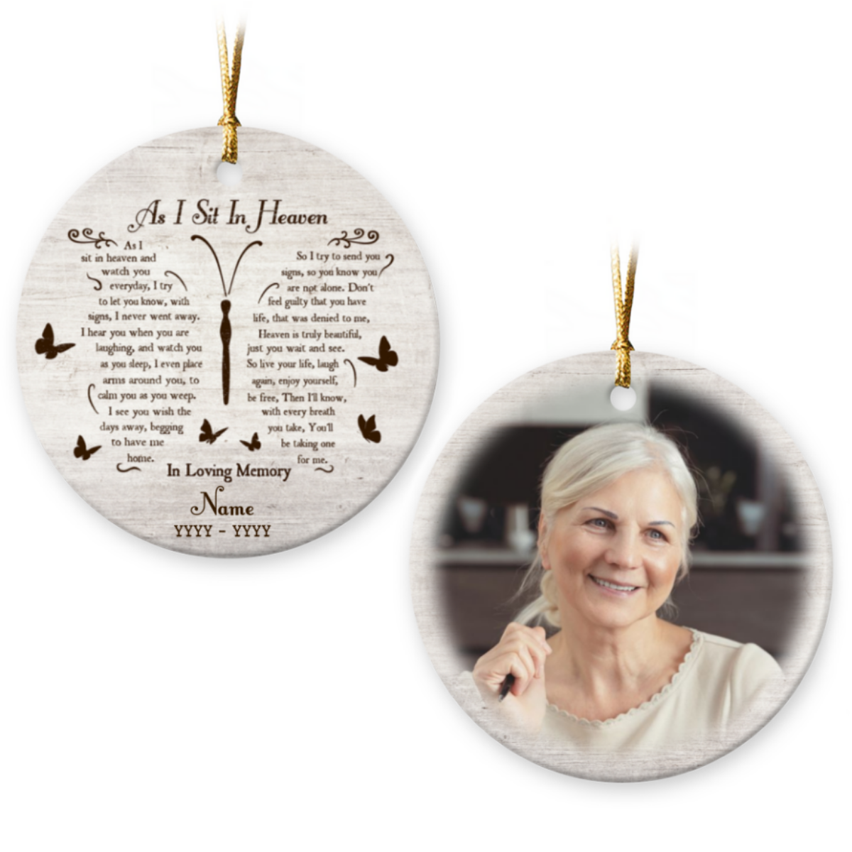 Condolences Gift For Loss Of Loved One Custom Memorial Ornament