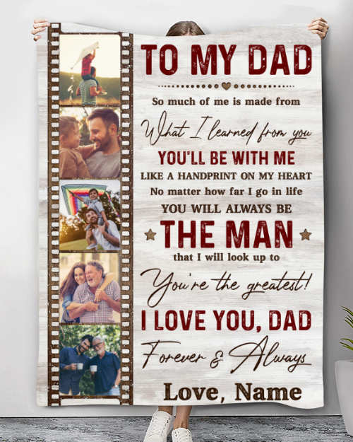 Personalized Sentimental Christmas Gift For Dad Blanket Gift For Father