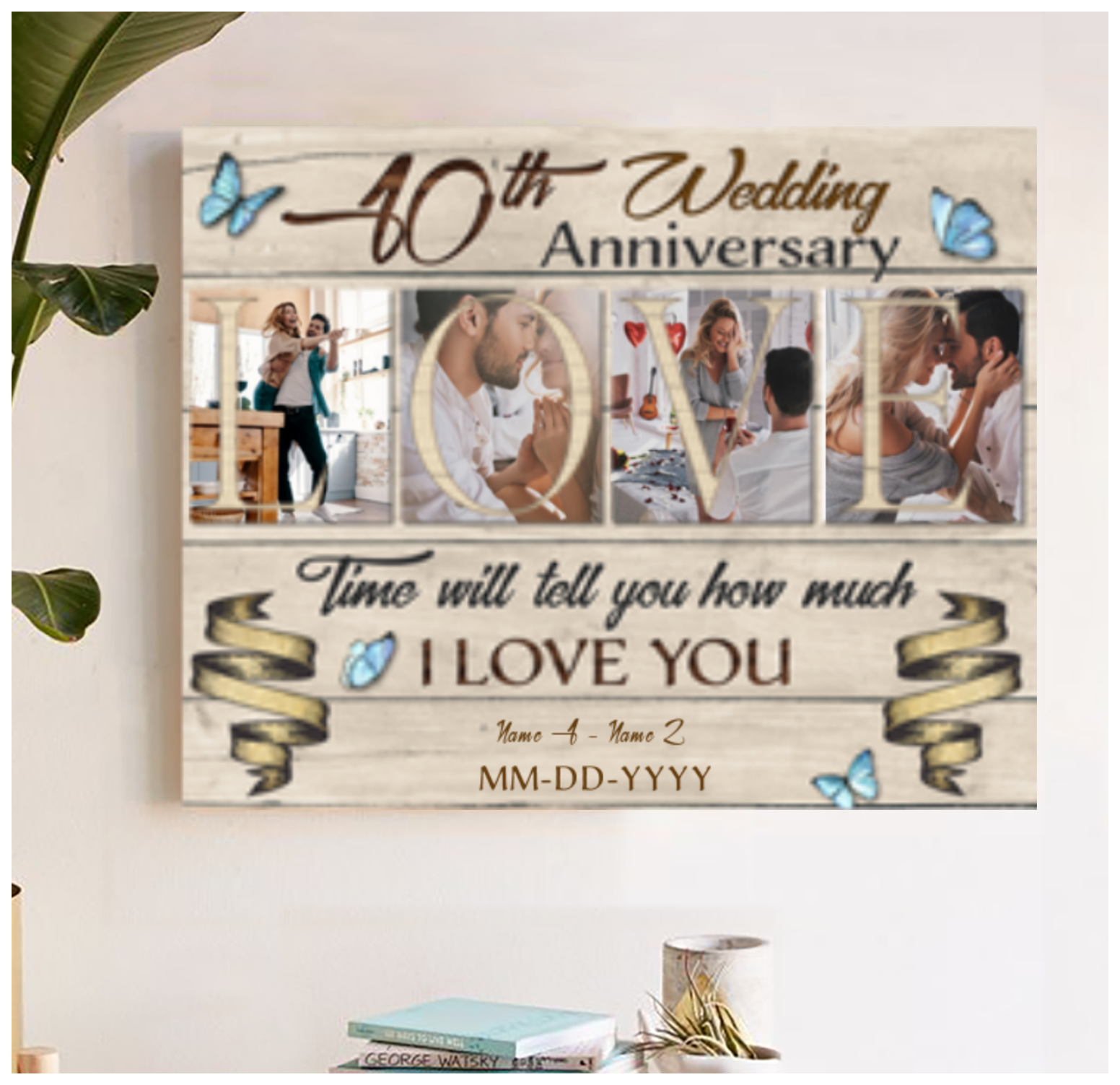 Custom Canvas Prints Personalized Photo Gifts 10th Wedding Anniversary Gifts For Couple Time will tell you Wall Art Ohcanvas