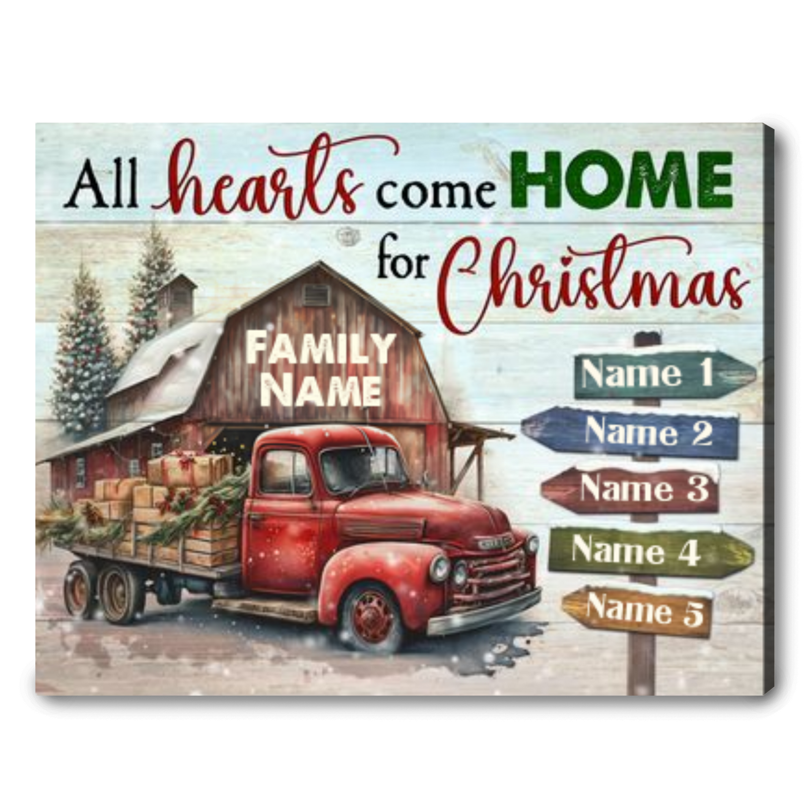 Personalized Names Christmas Canvas Unique Gift For Family 