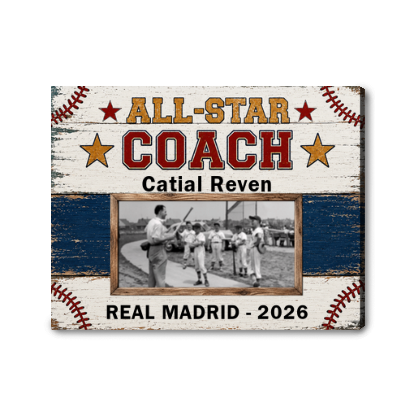 Personalized Coach Canvas Print Custom Team Photo Appreciation Gift For Coaches
