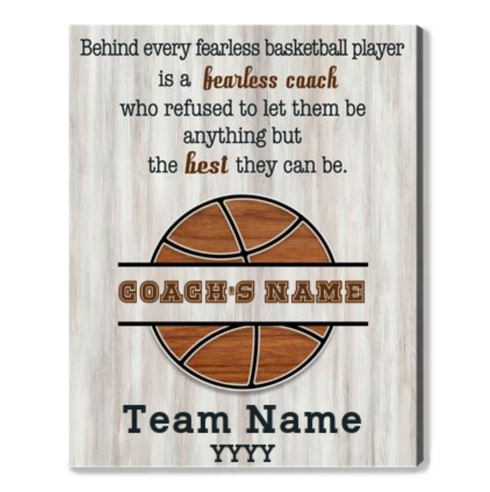 Custom Basketball Coach Appreciation Canvas Print Coach Thank You Gift 