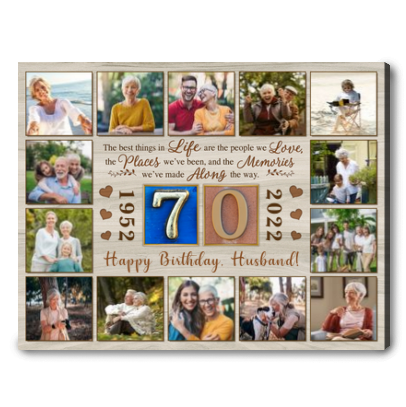 70th Birthday Gifts For Men Unique Birthday Gift For Husband Photo Collage Prints