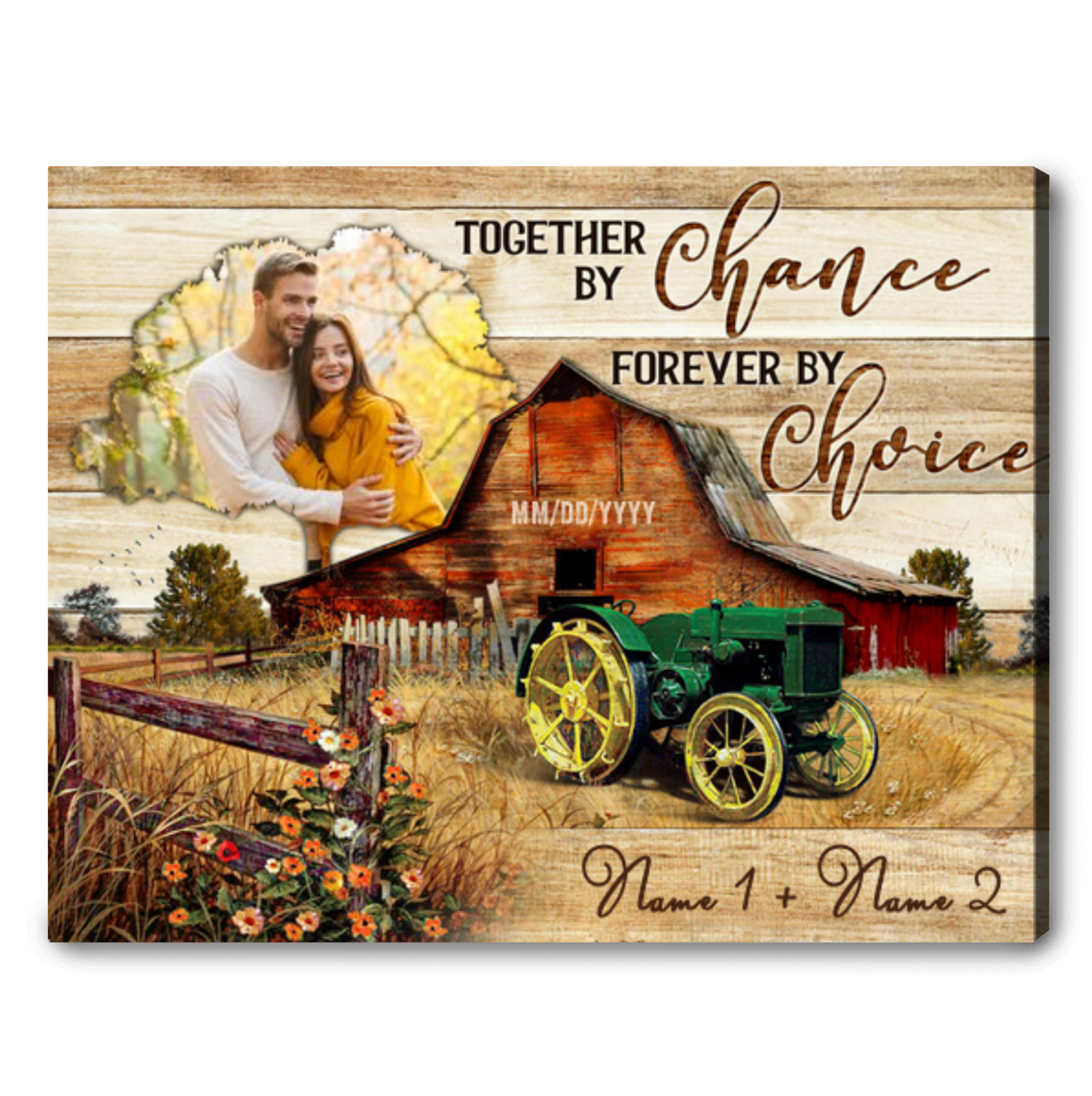 House Warming Gift Ideas For a Couple Modern Farmhouse Wall Art Together by chance Forever by choice Ohcanvas