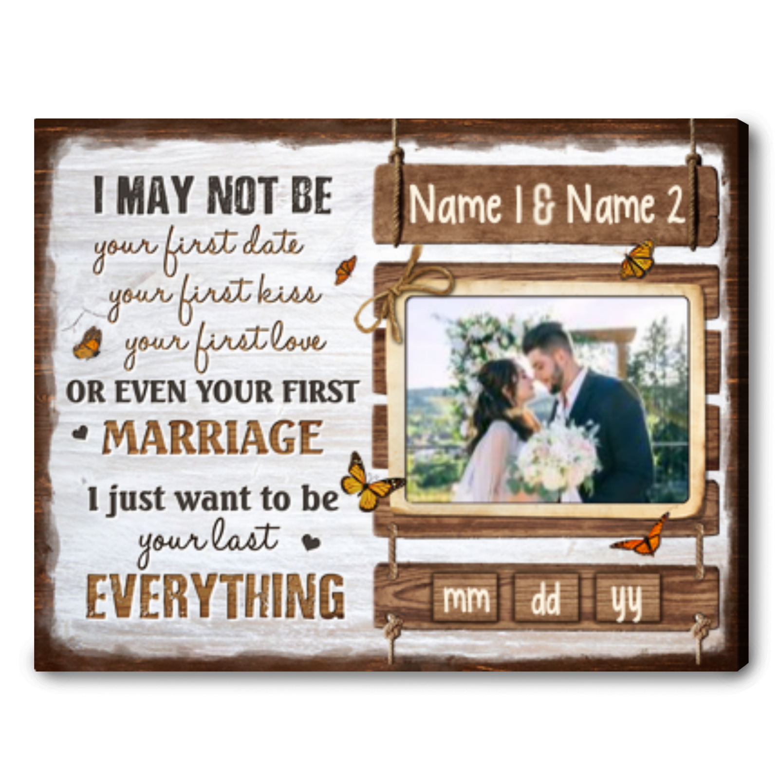 Personalized Wedding Gift For A Second Marriage Canvas Print For Couple 