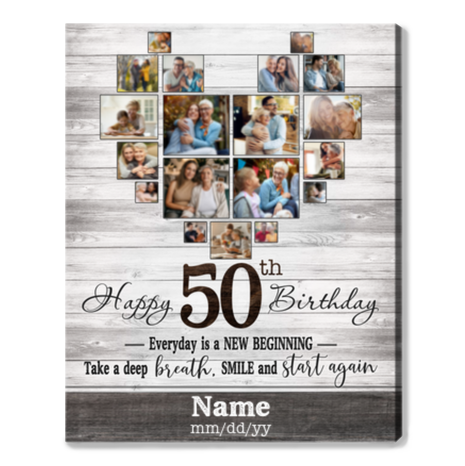 Personalized 50th Birthday Gift Idea Photo Canvas Print For 50th Birthday