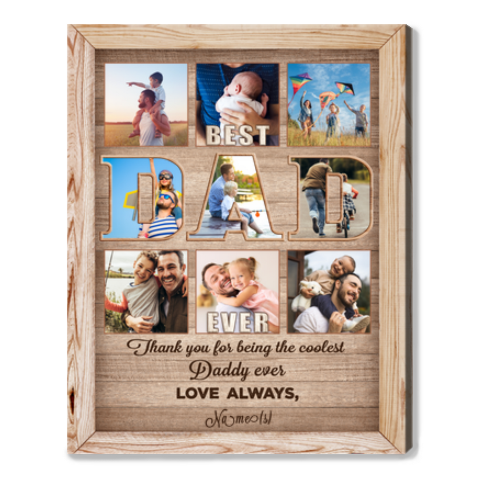 Custom Unique Photo Collage Gift Father's Day Canvas Wall Art