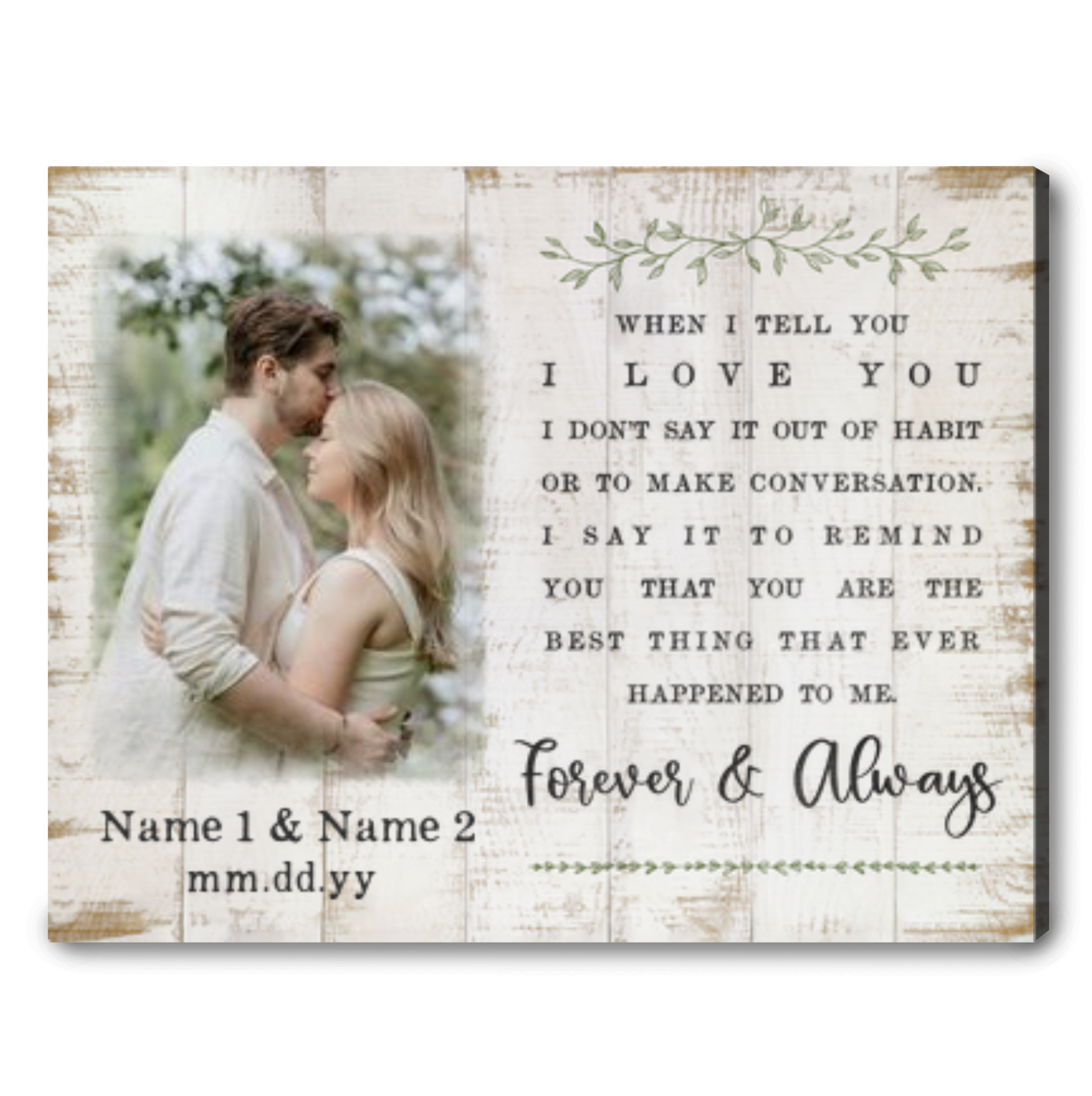 Beautiful Gift for Wife Husband Partner Custom Canvas Wall Art