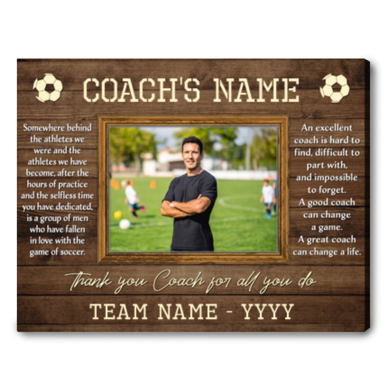 Custom Thank You Gift For Soccer Coach Canvas Gift Idea For Soccer Coach