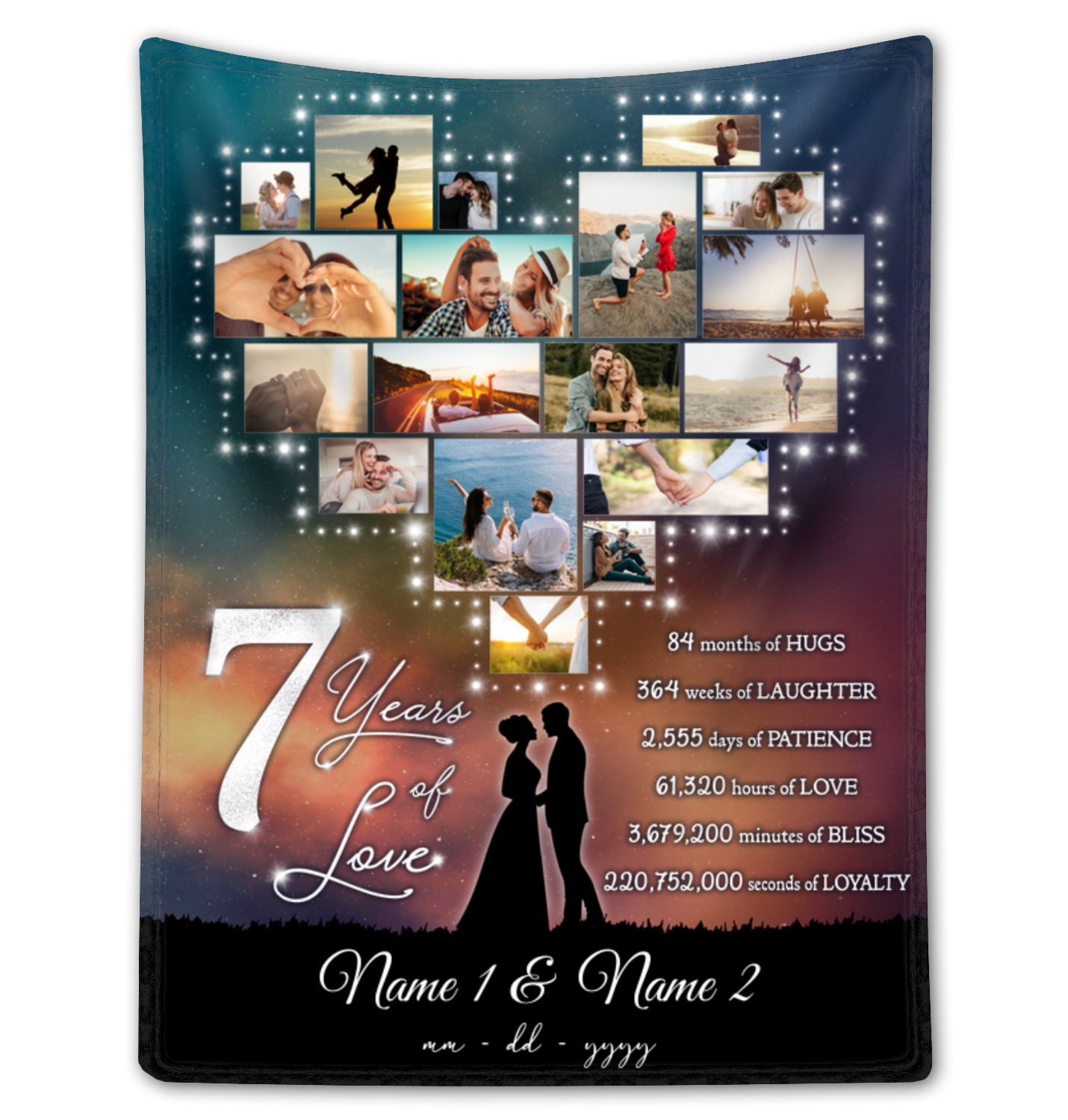 Custom 7th Anniversary Blanket For Couple Unique 7 Years Of Love Gift Ideas