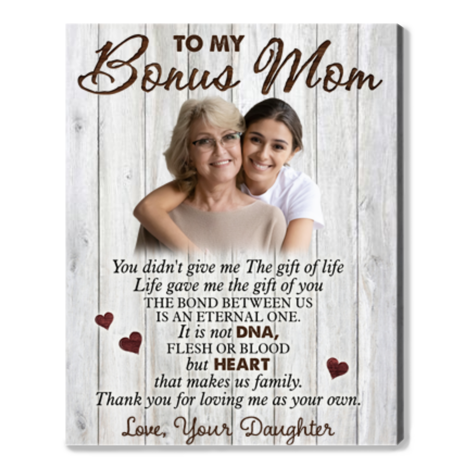 Custom Grateful Bonus Mom Gift From Daughter My Bonus Mom Canvas Print
