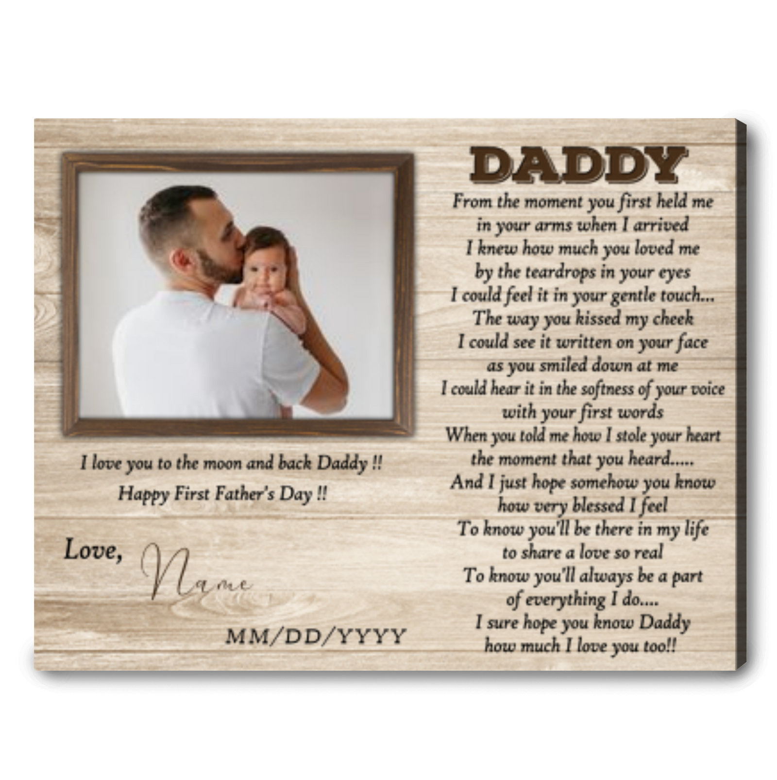 First Father's Day Gifts Customized Fathers Day Canvas Gift