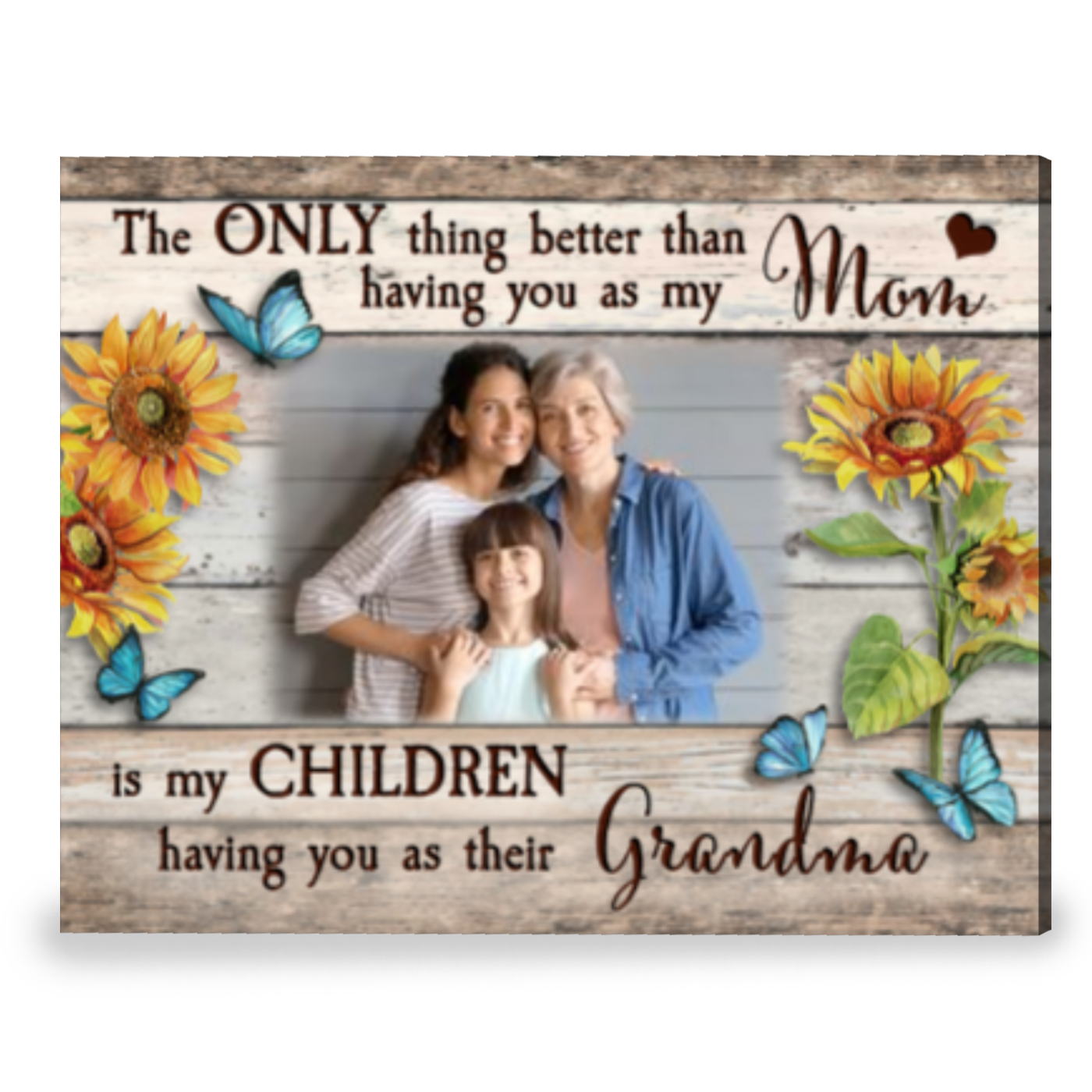 Grandma Personalized Gift Best Gift For New Grandma Canvas Wall Art
