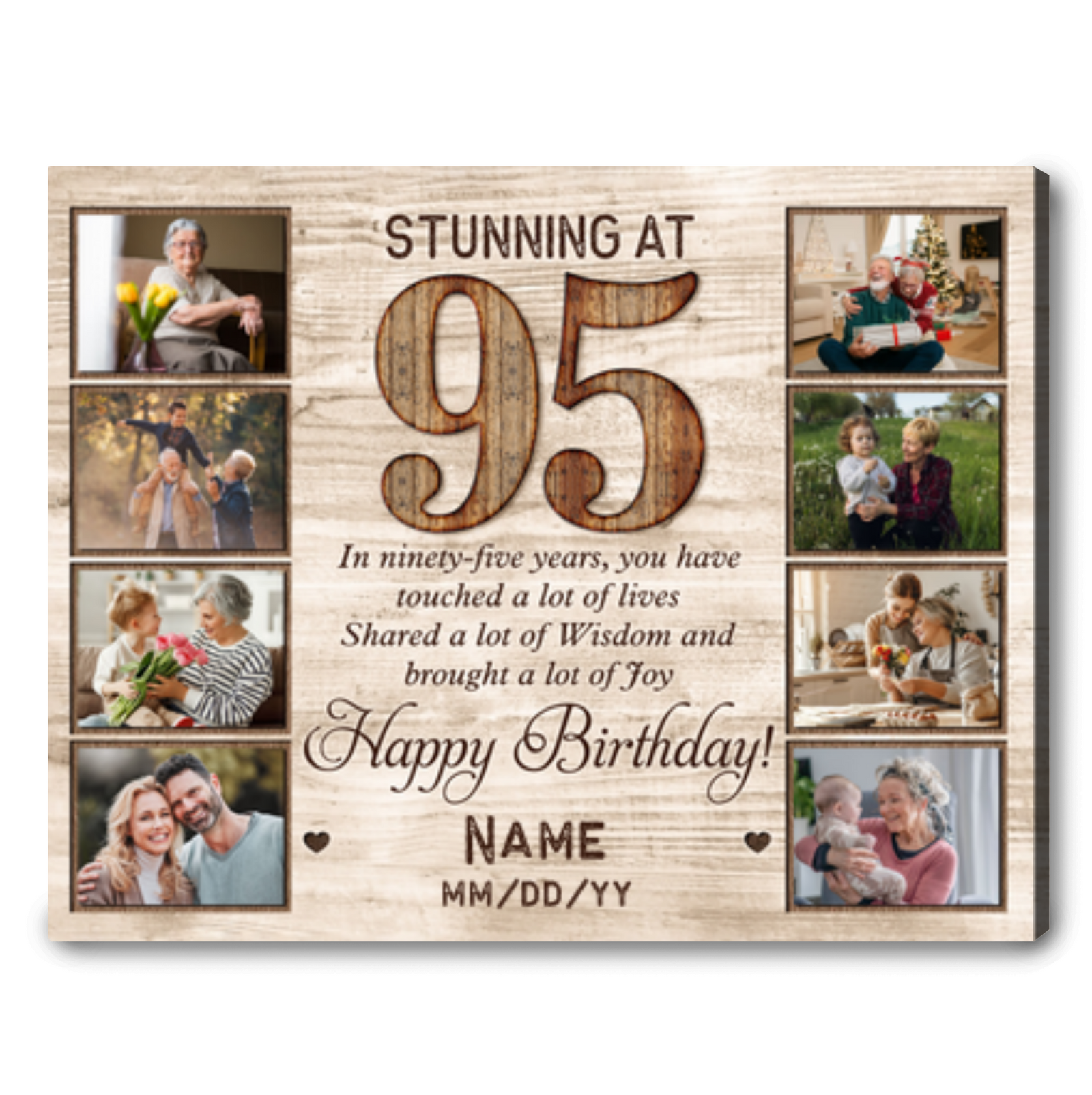 Personalized 95th Birthday Canvas Print Sentimental Gift For 95th Birthday